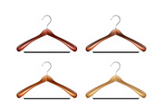 Set of wooden clothes hangers