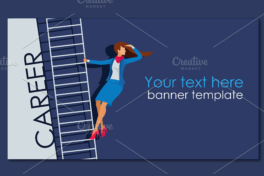 Business woman on the career stairs in Graphics - product preview 8