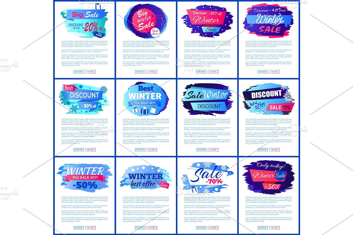 Big Winter Sale Set of Posters Vector Illustration in Illustrations - product preview 8