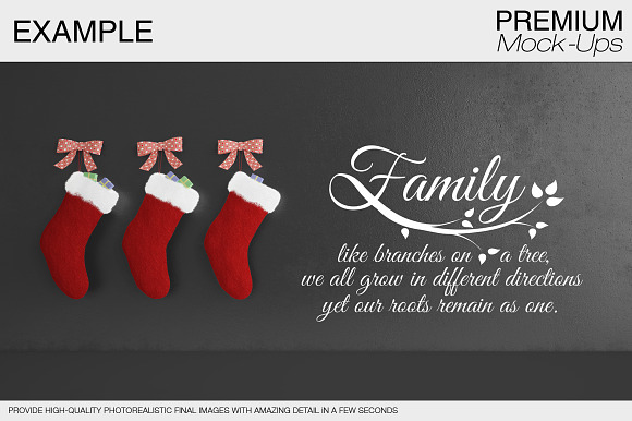 Christmas Wall and Frames Mockup Set in Product Mockups - product preview 7