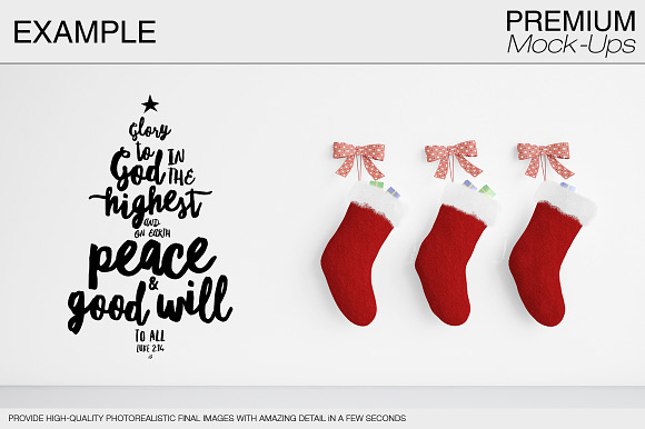 Christmas Wall and Frames Mockup Set in Product Mockups - product preview 9