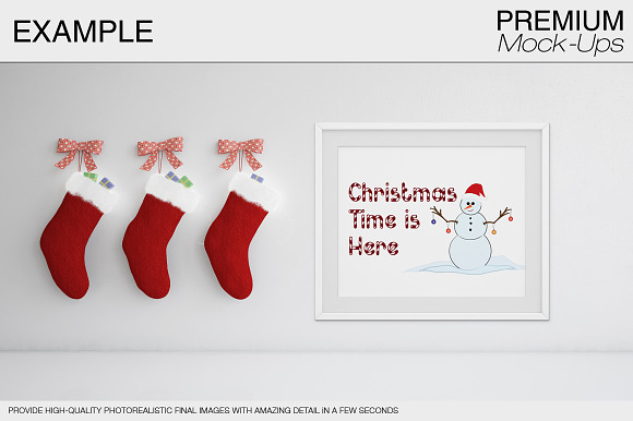 Christmas Wall and Frames Mockup Set in Product Mockups - product preview 13