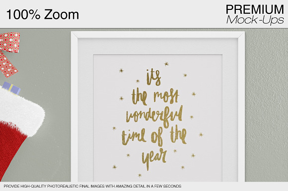 Christmas Wall and Frames Mockup Set in Product Mockups - product preview 15