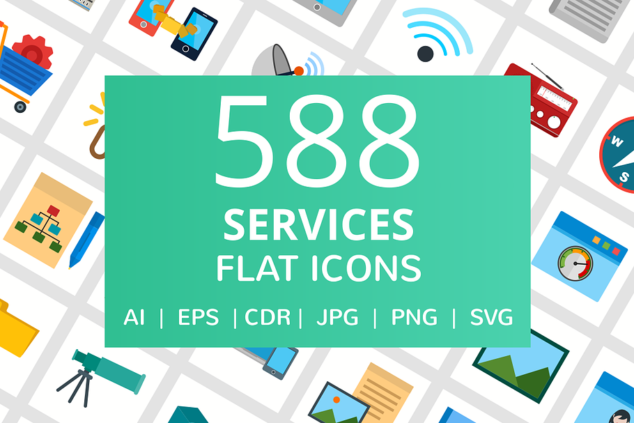 588 Services Flat Icons