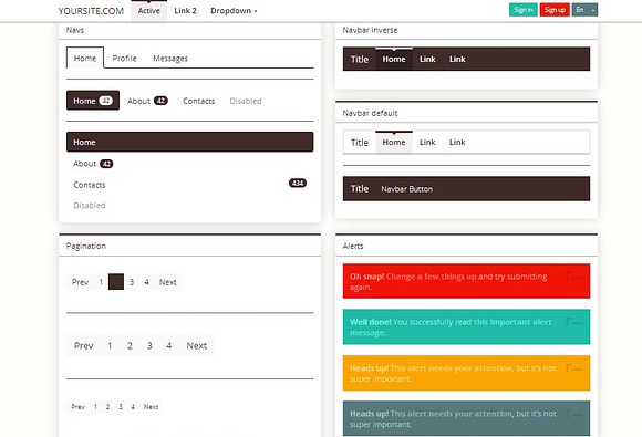 Bootstrap 3.0. mnml brown theme in Bootstrap Themes - product preview 3