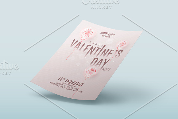 Happy Valentine's Day Party Flyer in Flyer Templates - product preview 3