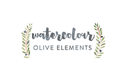 Olive Watercolor Elements
