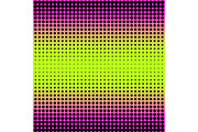 Modern gradient pink to neon green background with dots in 80s 90s style