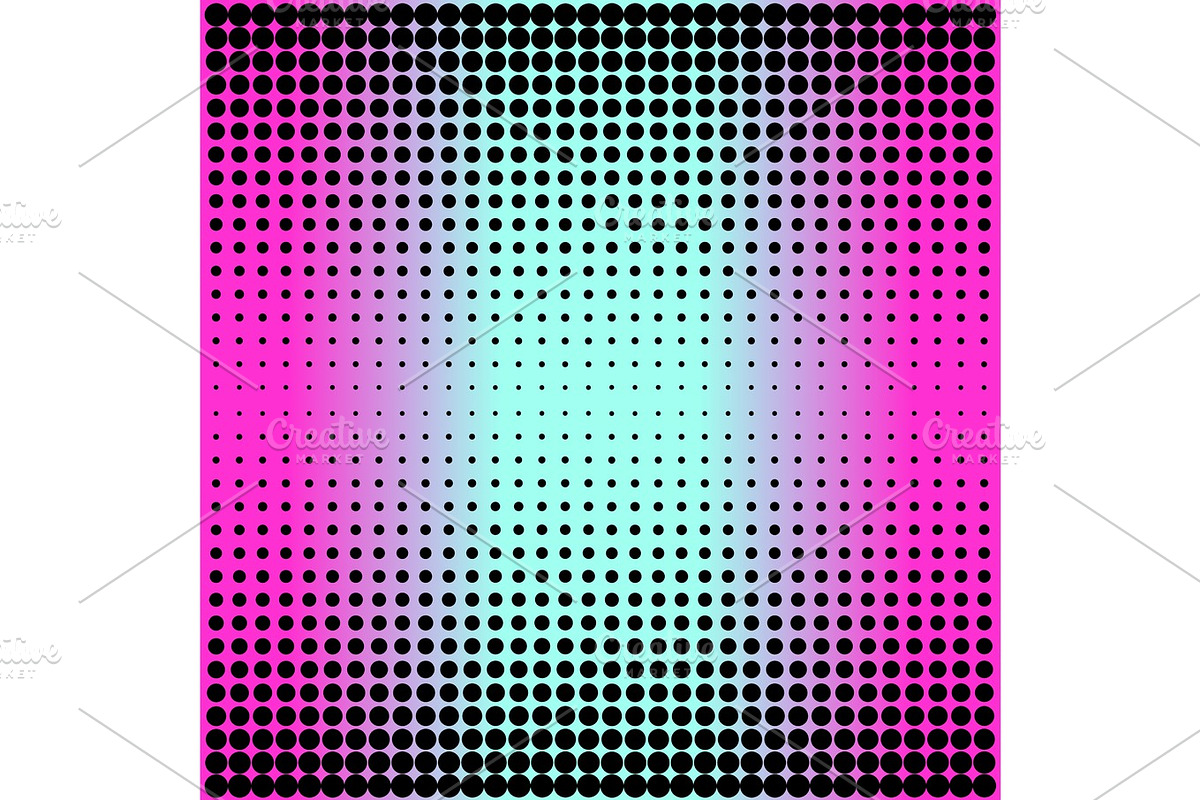 Modern gradient pink to neon blue background with dots in 80s 90s style in Illustrations - product preview 8