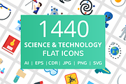 1440 Science & Technology Flat Icons