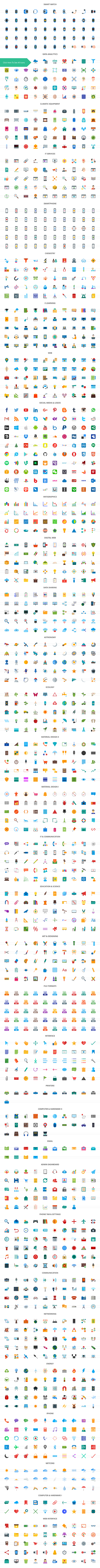 1440 Science & Technology Flat Icons in Graphics - product preview 1