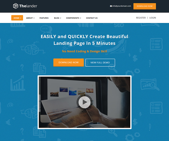 Thelander Landing Page Template in HTML/CSS Themes - product preview 1
