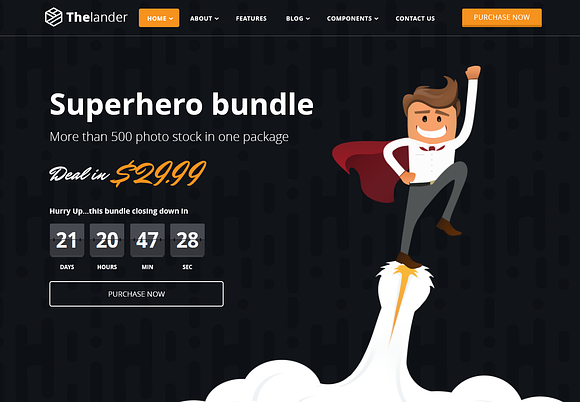 Thelander Landing Page Template in HTML/CSS Themes - product preview 2