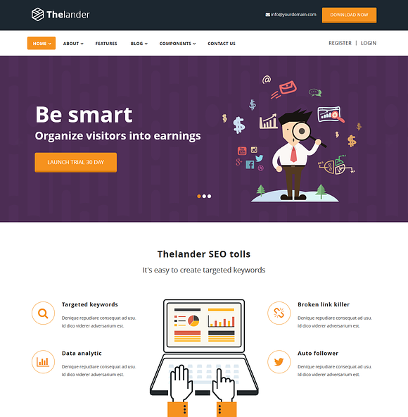 Thelander Landing Page Template in HTML/CSS Themes - product preview 5