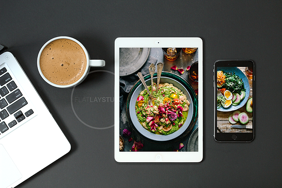 FLAT LAY - IPAD IPHONE MOCKUP #1 in Mobile & Web Mockups - product preview 3
