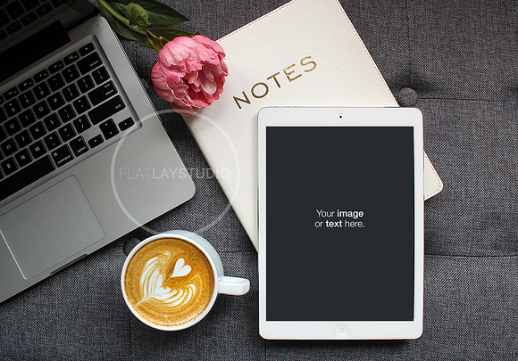 FLAT LAY - IPAD MOCKUP #6 in Mobile & Web Mockups - product preview 1