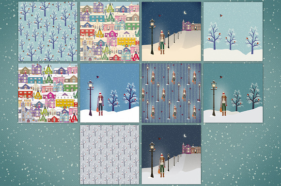 Winter digital paper in Patterns - product preview 1