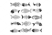 Fish bones silhouettes
