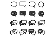 Chat and Speech Bubble icons Set