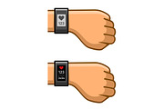 Hands with Fitness Tracker Set