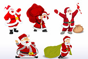 Funny Cartoon Santa Vectors