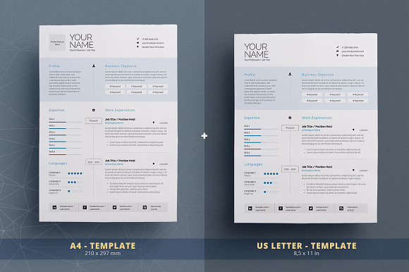 Pro Resume/Cv Template in Resume Templates - product preview 3
