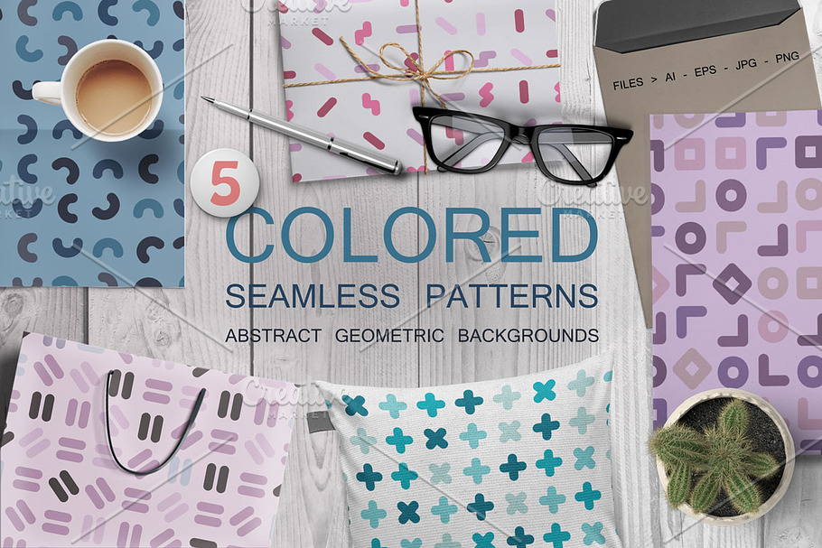 Color seamless patterns. Fashion 80s in Patterns - product preview 8