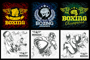 Boxing & MMA - grunge labels