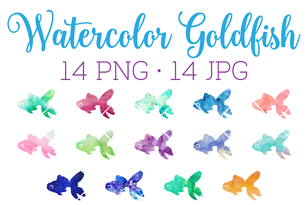 Watercolor Goldfish Clipart Download