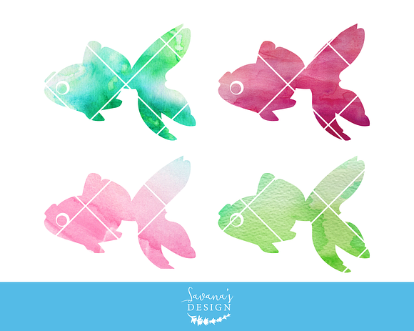 Watercolor Goldfish Clipart Download in Illustrations - product preview 1