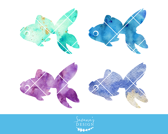 Watercolor Goldfish Clipart Download in Illustrations - product preview 2