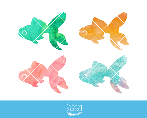 Watercolor Goldfish Clipart Download in Illustrations - product preview 3
