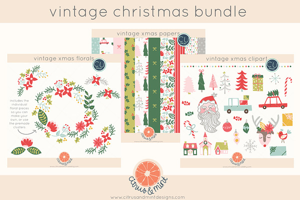 vintage christmas clipart and papers