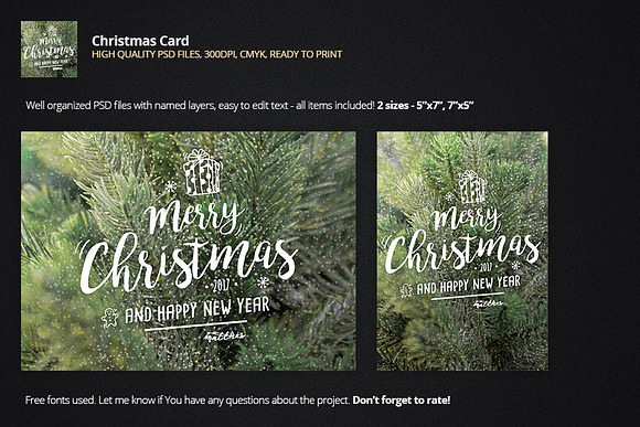 Christmas Card - Greetings in Postcard Templates - product preview 1