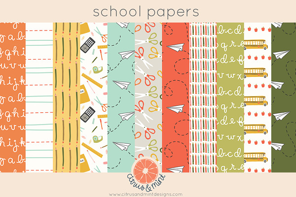 back to school digital papers