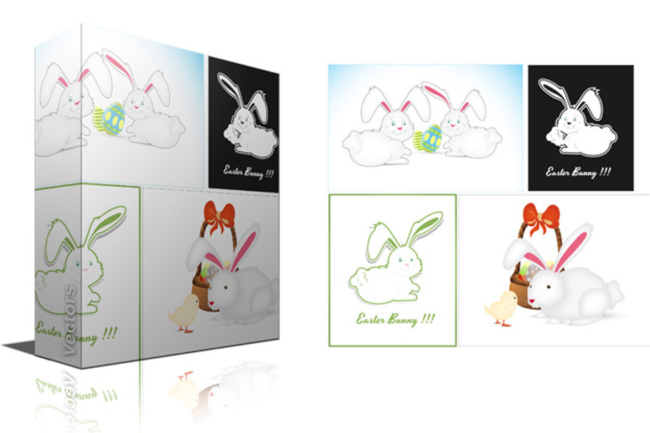 Easter Bunny Characters Vectors in Illustrations - product preview 8