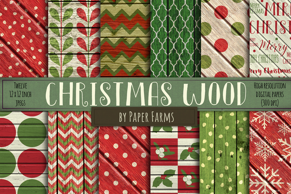 Rustic Christmas wood backgrounds in Patterns - product preview 8