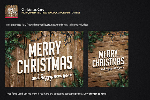  Christmas Card  in Postcard Templates - product preview 1