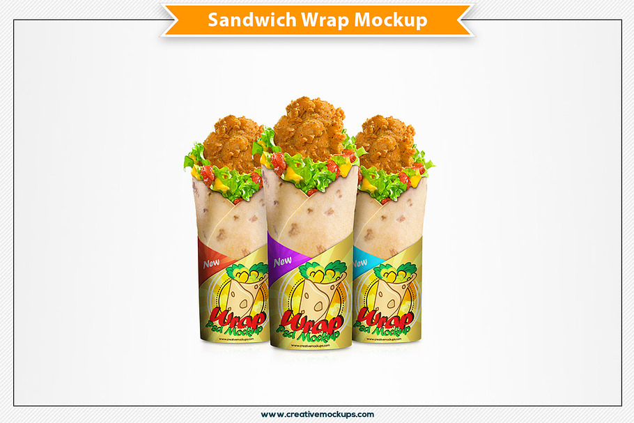 Wrap Sandwich Psd Mockup