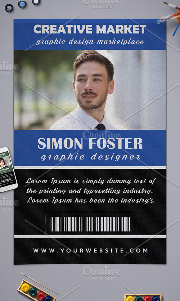 Simple Multipurpose ID Badge in Card Templates - product preview 3