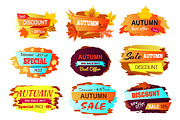 Autumn Discount New Offer Vector Illustration