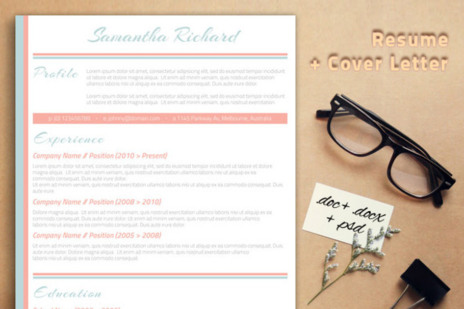 Pastel: CV + Cover Letter in Letter Templates - product preview 8