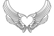 heart angel isolated on white vector
