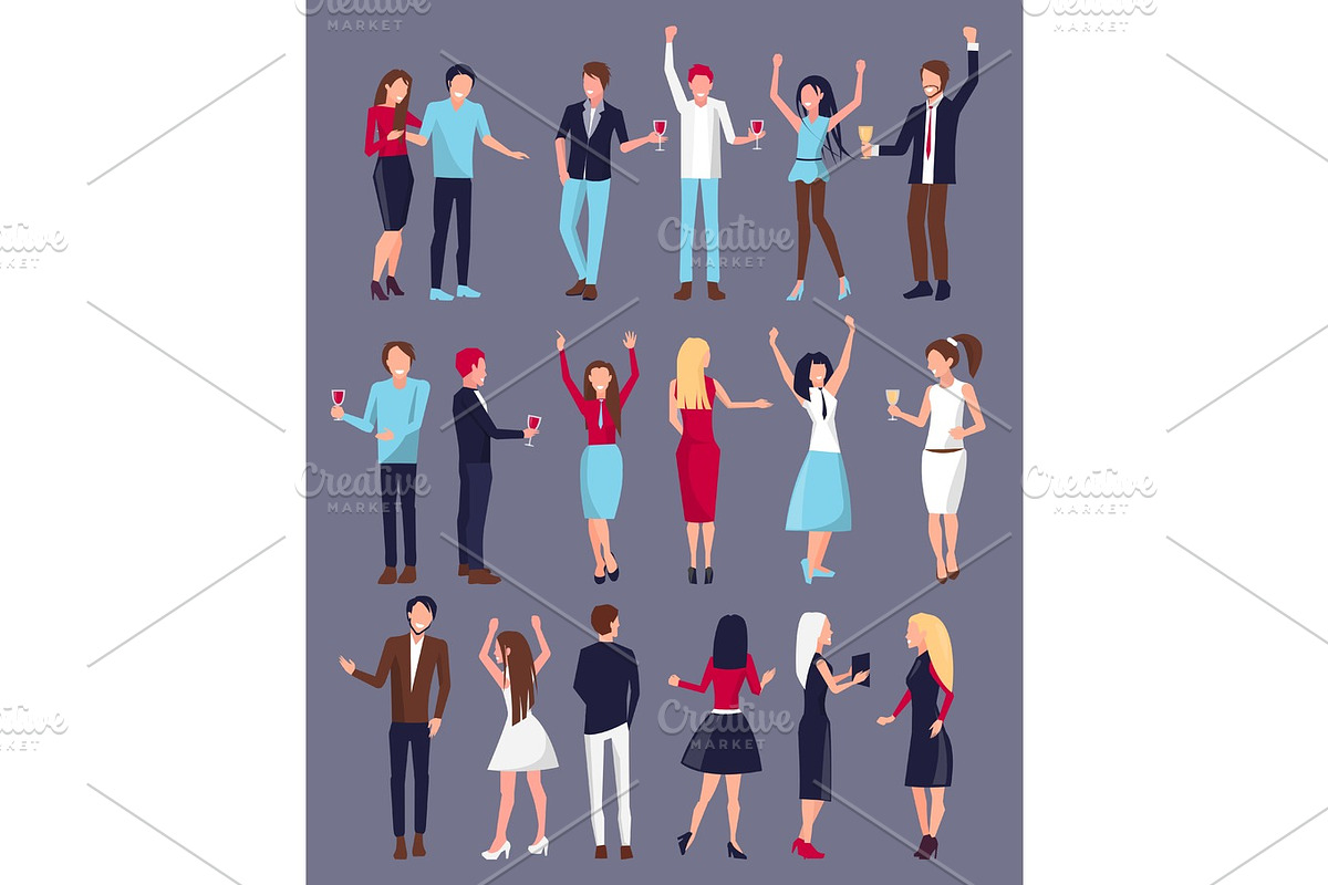 Men and Women Icon Set Vector Illustration in Illustrations - product preview 8