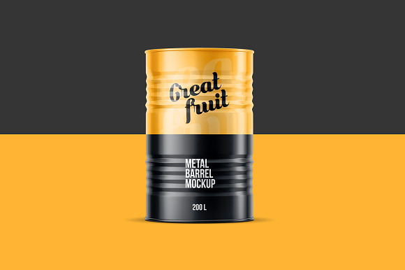 Metal Oil Barrel Mockup in Product Mockups - product preview 7