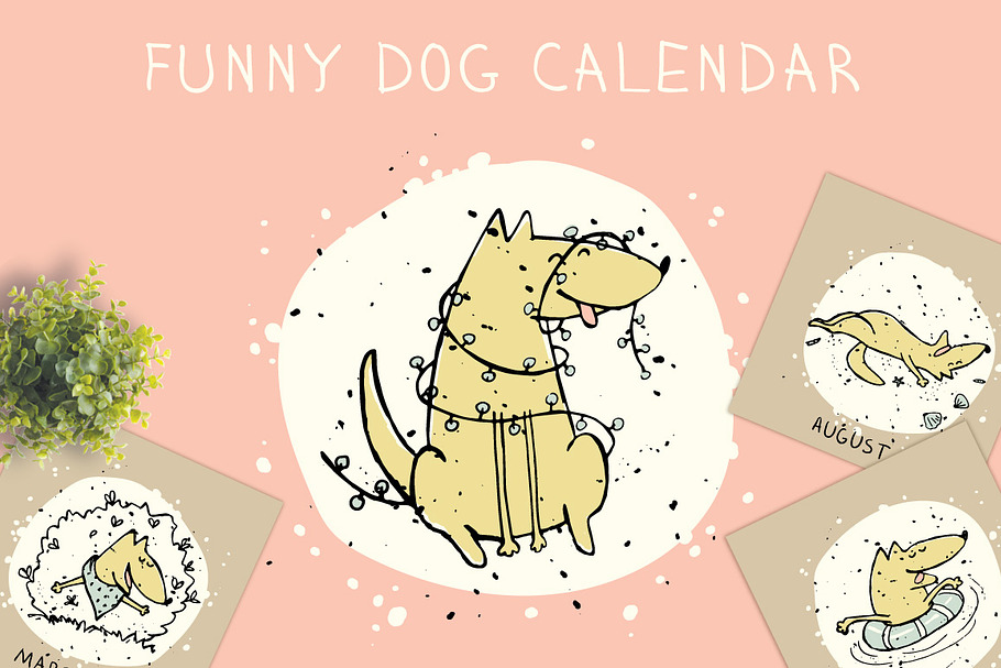 Funny dog calendar in Illustrations - product preview 8