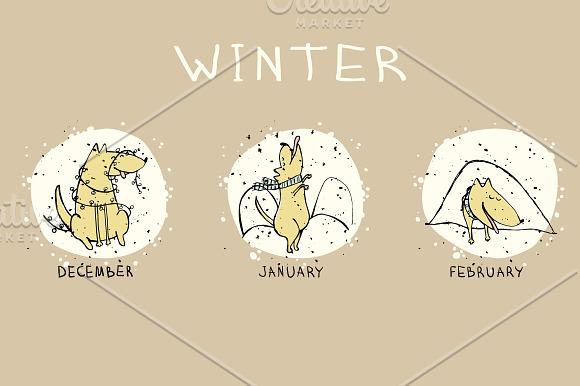 Funny dog calendar in Illustrations - product preview 1