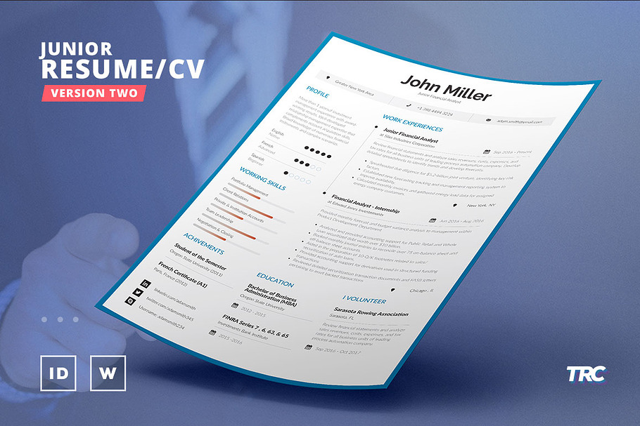 Junior Resume/Cv Template Volume 2 in Resume Templates - product preview 8