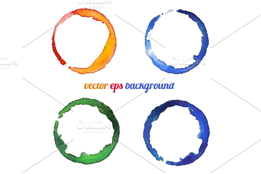 Watercolor colorful circles. in Illustrations - product preview 8