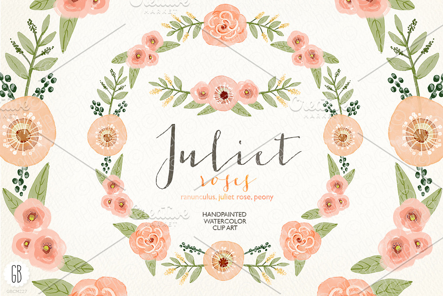 Watercolor coral olive floral wreath in Illustrations - product preview 8